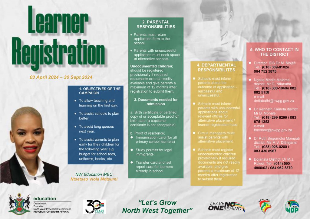 Learner Registration: 03 April 2024 – 30 Sept 2024 – North West ...