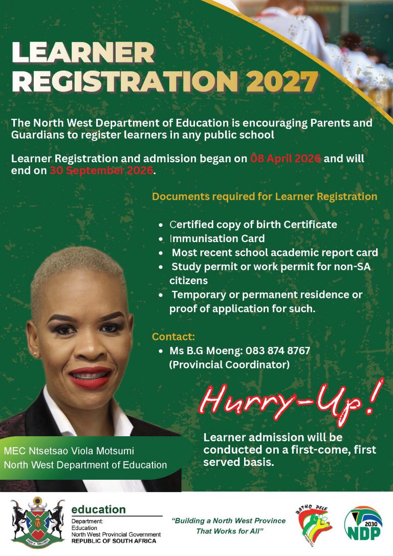 Learner Registration – North West Department of Education